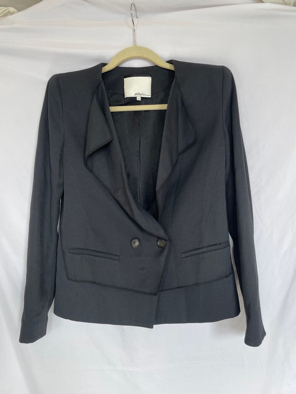 3.1 Phillip Lim Blazer Black Draped Lapel Jacket, Size 4